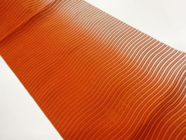 絽綴れよろけ横縞模様織出し名古屋帯